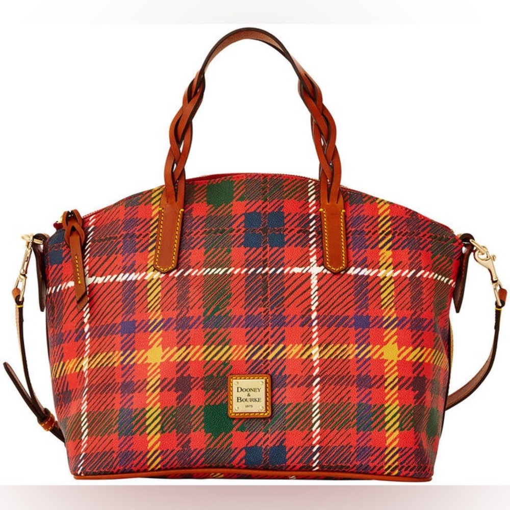 Dooney & Bourke Tarten Plaid Satchel in Red/Multi